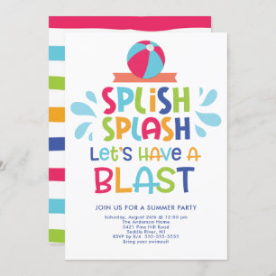 Dejemos Una Invitación A La Fiesta De La Piscina.