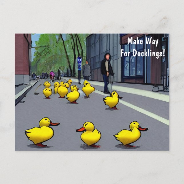 ¡Dejen Lugar A Los Ducklings! Postal (Anverso)