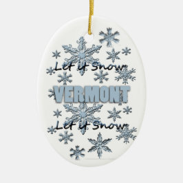 Dejen que la nieve vermont adorno navideño
