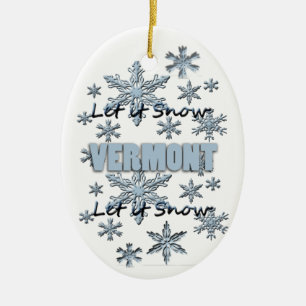 Dejen que la nieve vermont adorno navideño