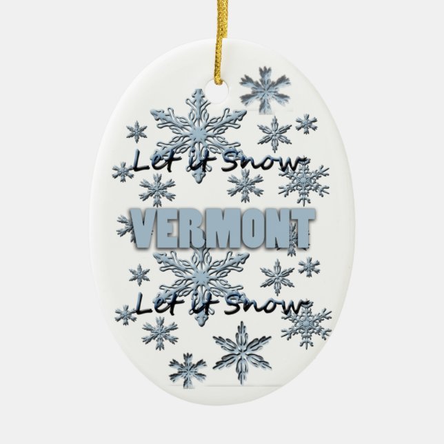 Dejen que la nieve vermont adorno navideño (Frente)