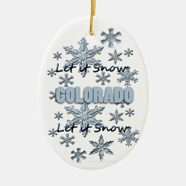 Dejen que nieve adorno de Navidad Colorado (Frente)