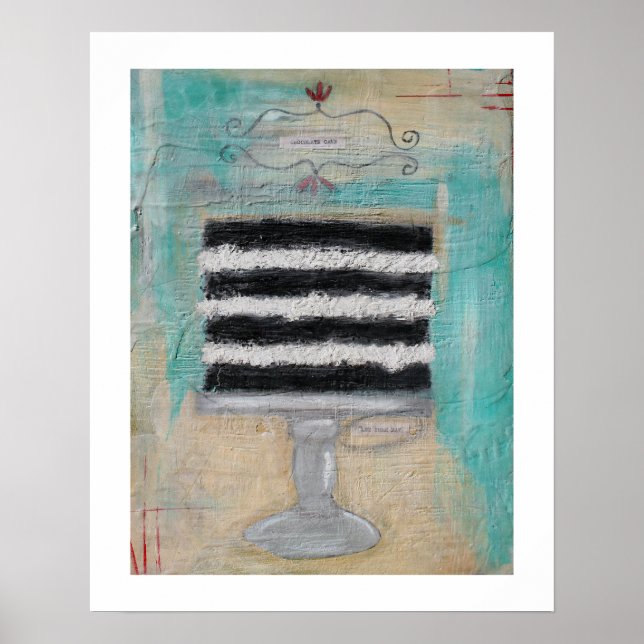 Déjenlos comer pastel 16 x 20 Posters (Frente)