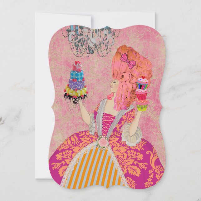 Déjenlos comer pastel ~ Invitaciones / RSVP #12 (Anverso)