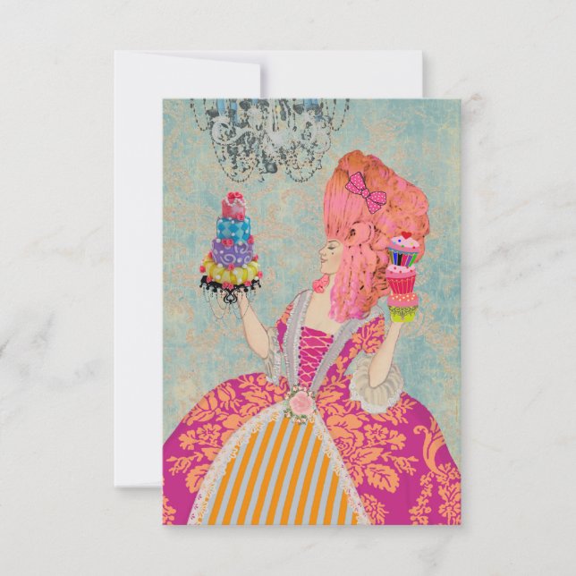 Déjenlos comer pastel ~ Invitaciones / RSVP #12 (Anverso)