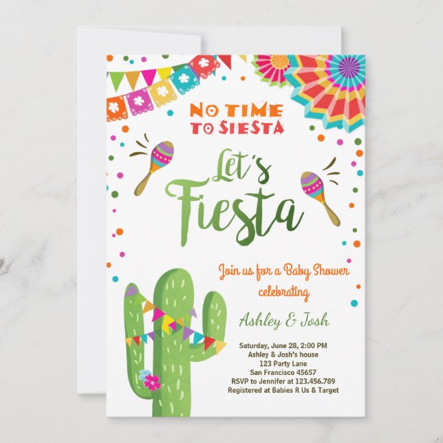 Déjenos cactus del mexicano de la invitación de (Anverso)