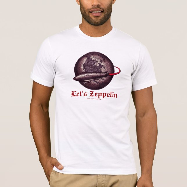 Déjenos camiseta del arte gráfico del dirigible (Anverso)