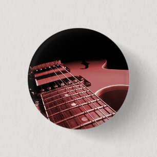 Del botón de la guitarra eléctrica del cierre rojo