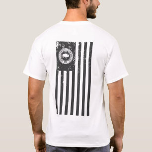 Del búfalo camisa blanca de la bandera americana