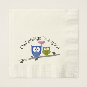 Del búho amor siempre usted, servilleta de papel