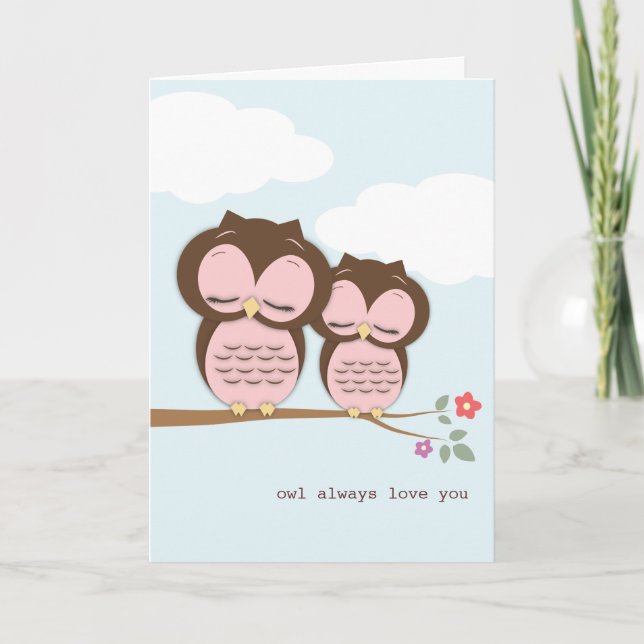 Del búho tarjeta del día de madre del amor siempre (Anverso)