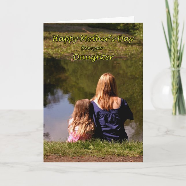 Del Día de la Madre Hija en la tarjeta del lago (Anverso)