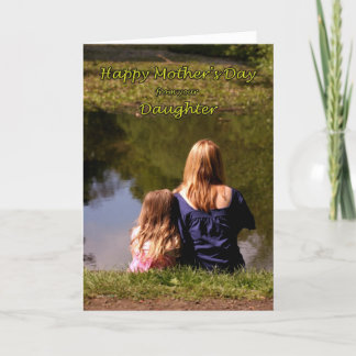 Del Día de la Madre Hija en la tarjeta del lago