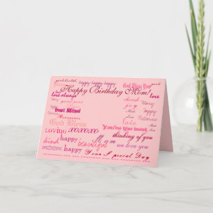 Del "mamá feliz cumpleaños!" tarjeta