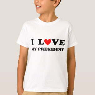 Del niño "amo a mi presidente" camiseta