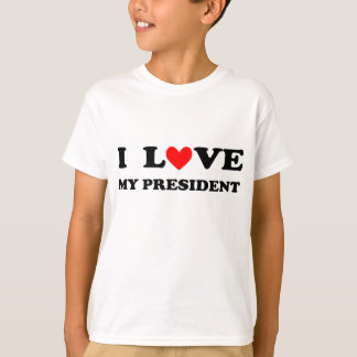 Del niño "amo a mi presidente" camiseta