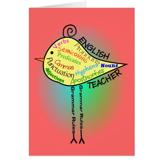 Del "regalos pájaro de la gramática" del profesor (Frente)