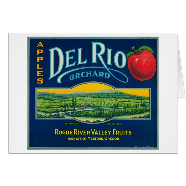 Del Rio Apple Crate LabelMedford, OR (Anverso (Horizontal))