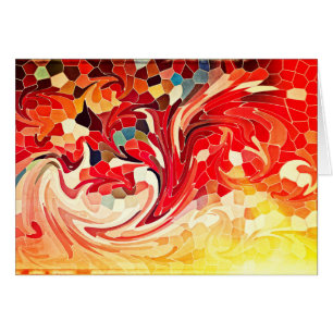 Del vitral de Firebirds amarillo rojo abstracto