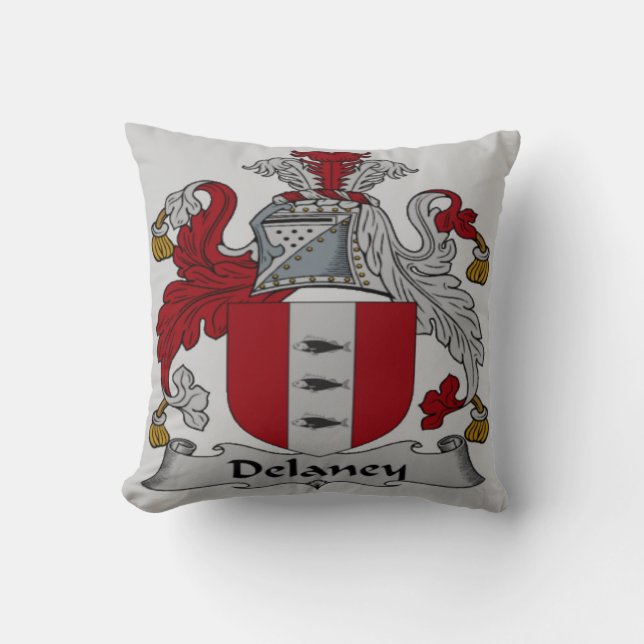 "Delaney" Escudo de armas Decoración almohada (Anverso)