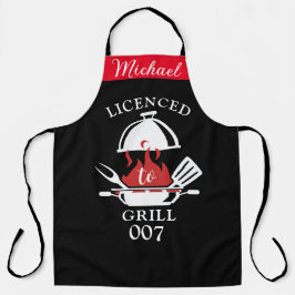 Delantal 007 Parody Apron con licencia de parrillada - Nomb