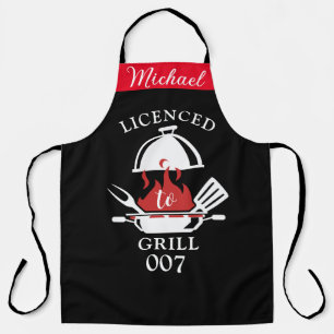 Delantal 007 Parody Apron con licencia de parrillada - Nomb