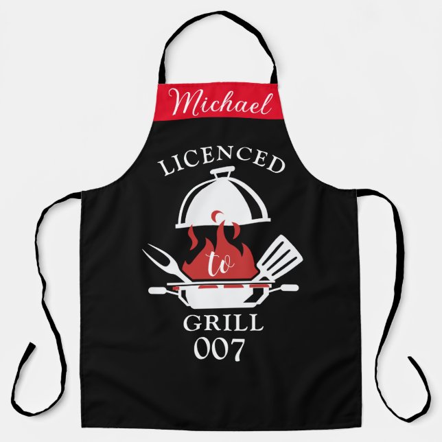 Delantal 007 Parody Apron con licencia de parrillada - Nomb (Anverso)