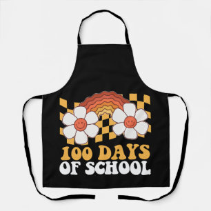 Delantal 100 Días De Escuela Flor Arcoíris Groovy Retro