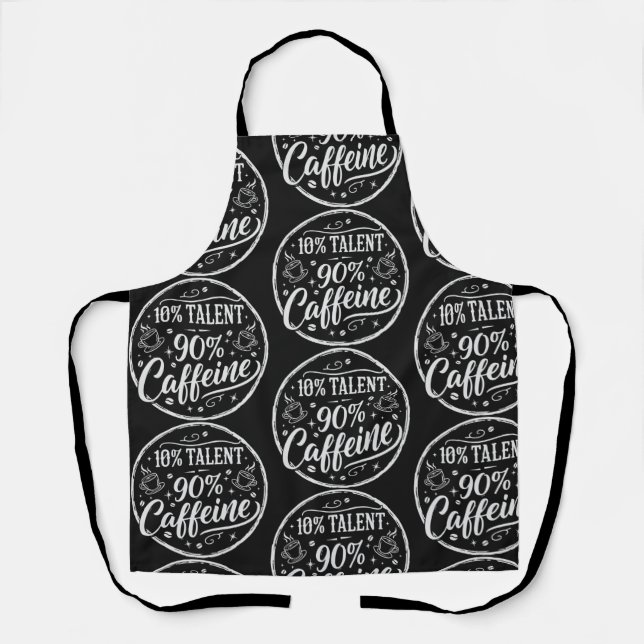 Delantal 10% Talento 90% Cafeína (Anverso)