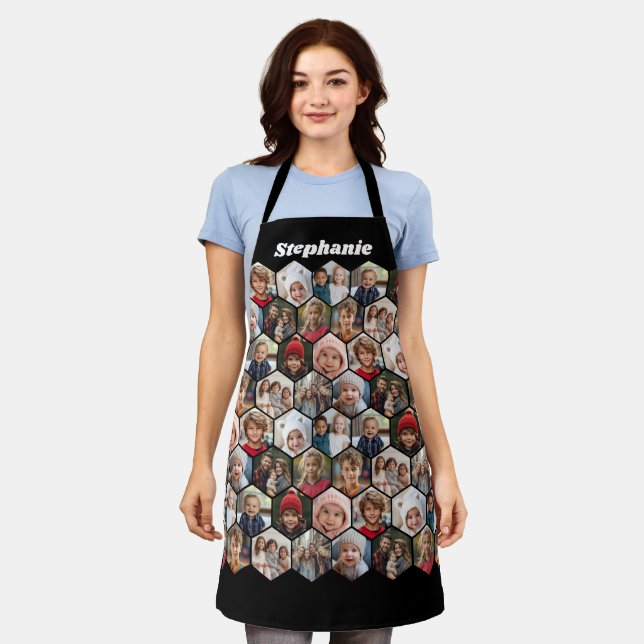 Delantal 12 hexágono de abeja de Collage de fotos Patrón al (Gastado)