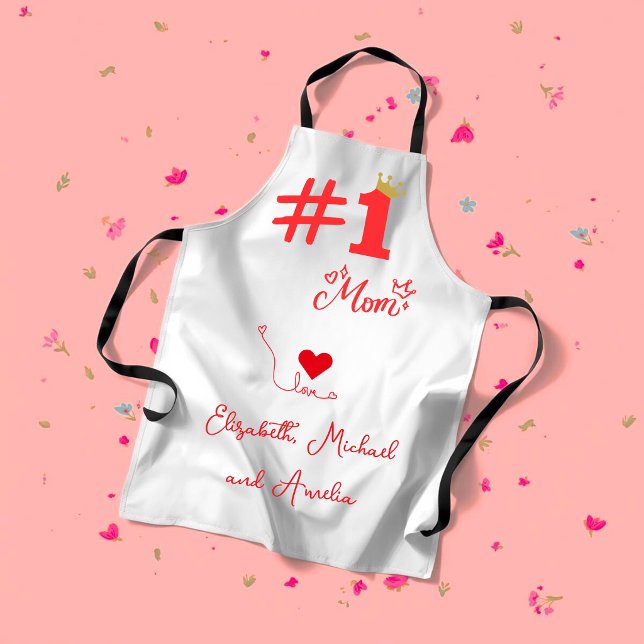 Delantal #1 Mom Love Personalized Apron (Subido por el creador)