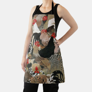 Delantal 20. 群 鶏 図, 若 冲 rebaño de gallos, Jakuchu