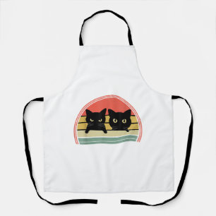 Delantal 2 gatos negros buscando amor animal vintage