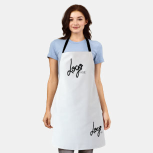 Delantal 2 Logotipo Apron blanco moderno
