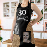 Delantal 30 y Fabulous Gold Purpurina 2 Foto 30 cumpleaños<br><div class="desc">30 y Fabulous Gold Purpurina 2 Photo 30th Birthday Apron. Añade tus fotos - puedes usar una foto antigua y nueva.</div>