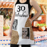 Delantal 30 y Fabulous Gold Purpurina 2 Foto 30 cumpleaños<br><div class="desc">30 y Fabulous Gold Purpurina 2 Photo 30th Birthday Apron. Añade tus fotos - puedes usar una foto antigua y nueva.</div>