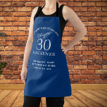 Delantal 30th Birthday Add Name Elegant Blue and White<br><div class="desc">Commemorate a very special 30th birthday with this elegant and stylish apron! Featuring a beautiful blue and white design and customizable with a special name and message,  this apron is the perfect gift to celebrate this milestone in style. Give the perfect personal touch to this special gift today!</div>