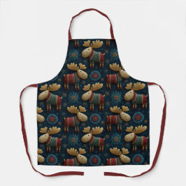 Delantal 3D Cute Christmas Moose In Sweater