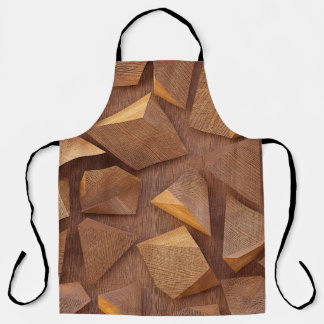 Delantal 3d illustration. Wooden triangles on a background 