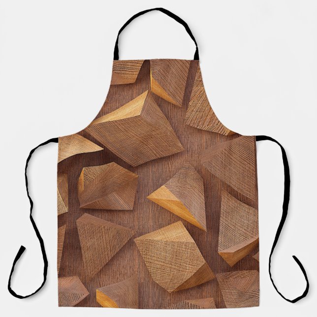 Delantal 3d illustration. Wooden triangles on a background  (Anverso)