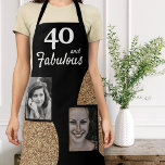 Delantal 40 y Fabulous Gold Purpurina 2 Foto 40 cumpleaños<br><div class="desc">40 y Fabulous Gold Purpurina 2 Photo 40th Birthday Apron. Añade tus fotos - puedes usar una foto antigua y nueva.</div>