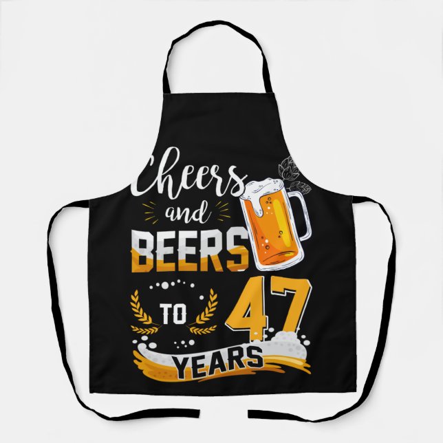 Delantal 47 Alegres Y Cervezas De Cumpleaños A 47 Años (Anverso)