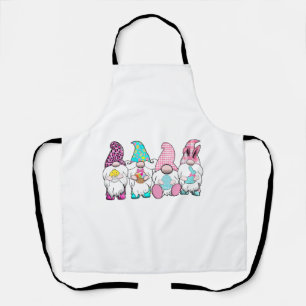 Delantal 4 Gnomes de Pascua Pastel Spring Bunny Ears Gingha