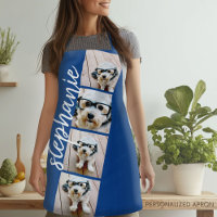 4 Photo Film Strip Collage Script Name Royal Blue