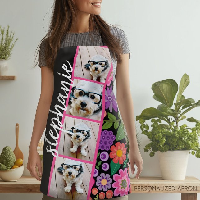 Delantal 4 Tira de película fotográfica - Nombre de guión F (Personalized Apron)