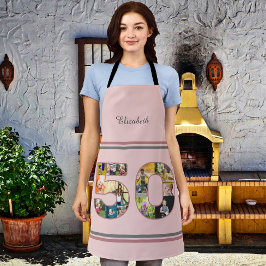 Delantal 50.º Collage de fotos del partido de cumpleaños, p