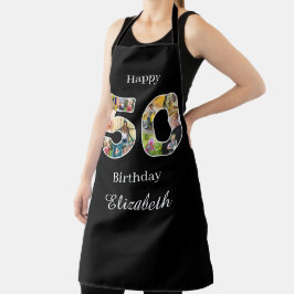 Delantal 50.º Cumpleaños Crea tu propia foto múltiple