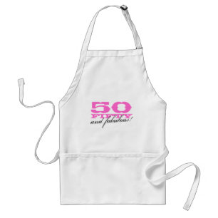Delantal 50.o ¡Delantal del cumpleaños para las mujeres e