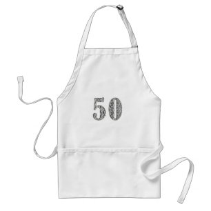 Delantal 50.o Estampado de zebra del cumpleaños