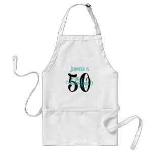 Delantal 50 y cumpleaños fabuloso de la tipografía del